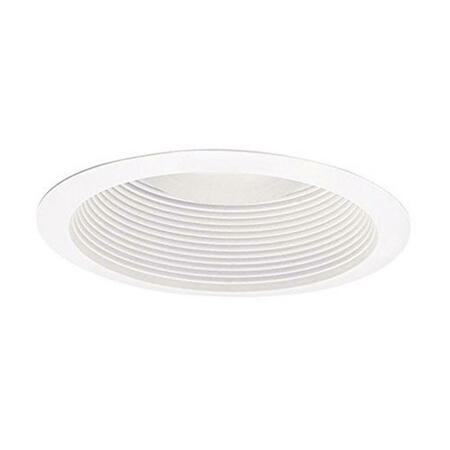 SUPERSHINE 6 in. Recessed Lighting Full Cone Baffle with Self Flanged White Trim Ring - White SU149008